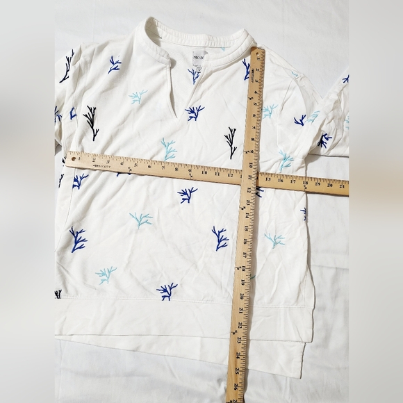 NIC + ZOE Asymetrical 3/4 Sleeve Coral Blouse Size S - Picture 4 of 7